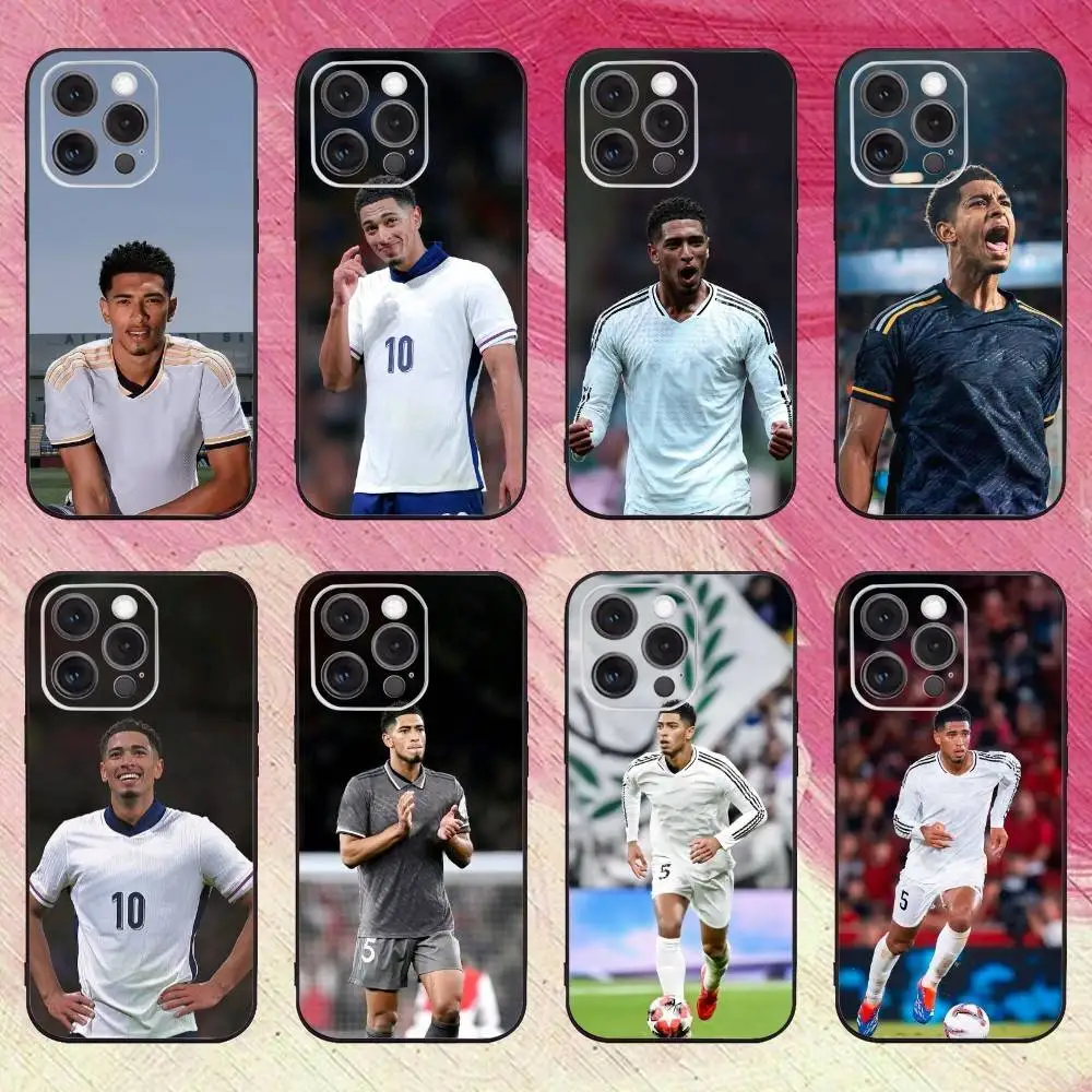 

Football J-Jude12 Real M-Madrid Phone Case For iPhone17,16,15,14,13,12,11 Plus,Pro Max Soft Black Cover