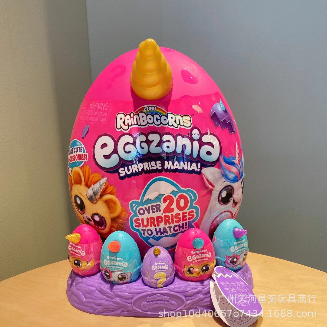 

#9258 Zuru Original New Zealand Rainbocorns Eggzania Surprise Egg Blind Box Plush Toy Model With Over 20 Surprises For Toy Gift