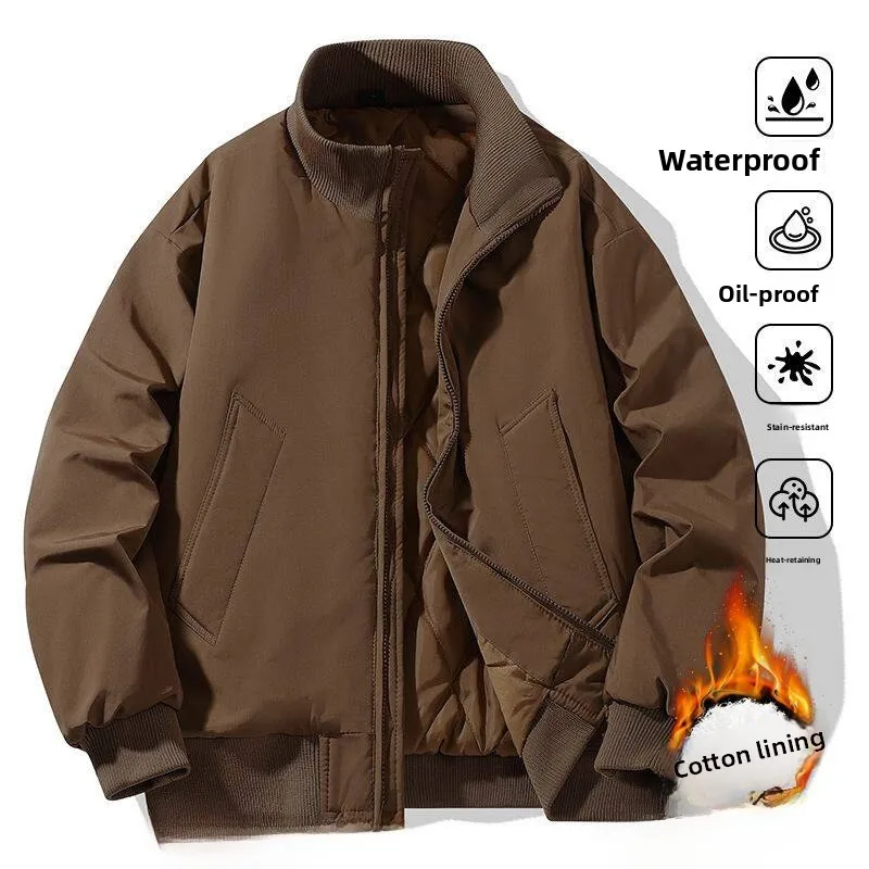 

Новое мужское повседневное хлопковое пальто с воротником-стойкой Flight Sle, теплое подростковое модное брендовое зимнее пальто без бренда с узлом