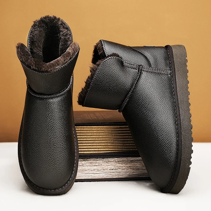 Botas de nieve con plataforma para hombre, zapatos informales de algodón para exteriores, Tops altos, botas antideslizantes para mantener el calor a la moda, modelo Popular