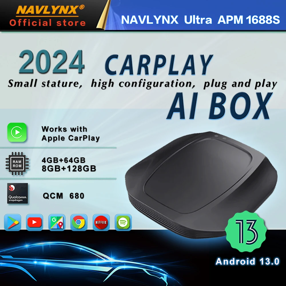 カーナビ NAVLYNX ApplePie Ultra 3.0 8G 128G UX999 NAVLYNX ApplePie Ultra 3.0 Carplay Ai Box Plug and Play Android 13