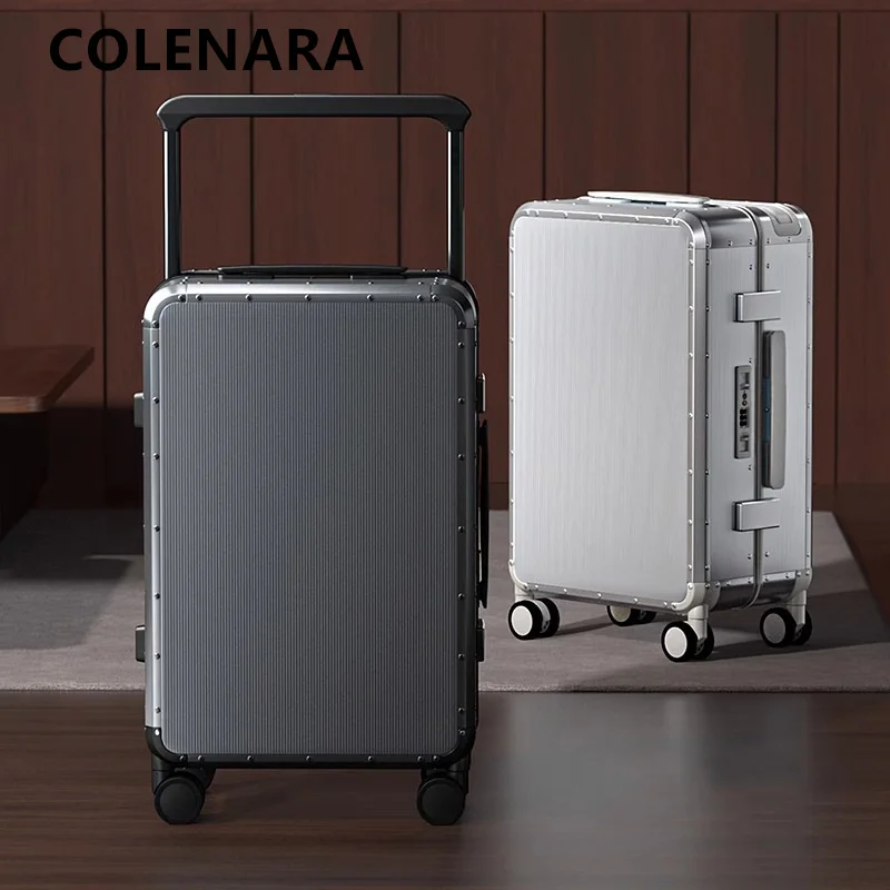 COLENARA 20Inch Rolling Suitcase All Aluminum Magnesium Alloy Boarding Box 24