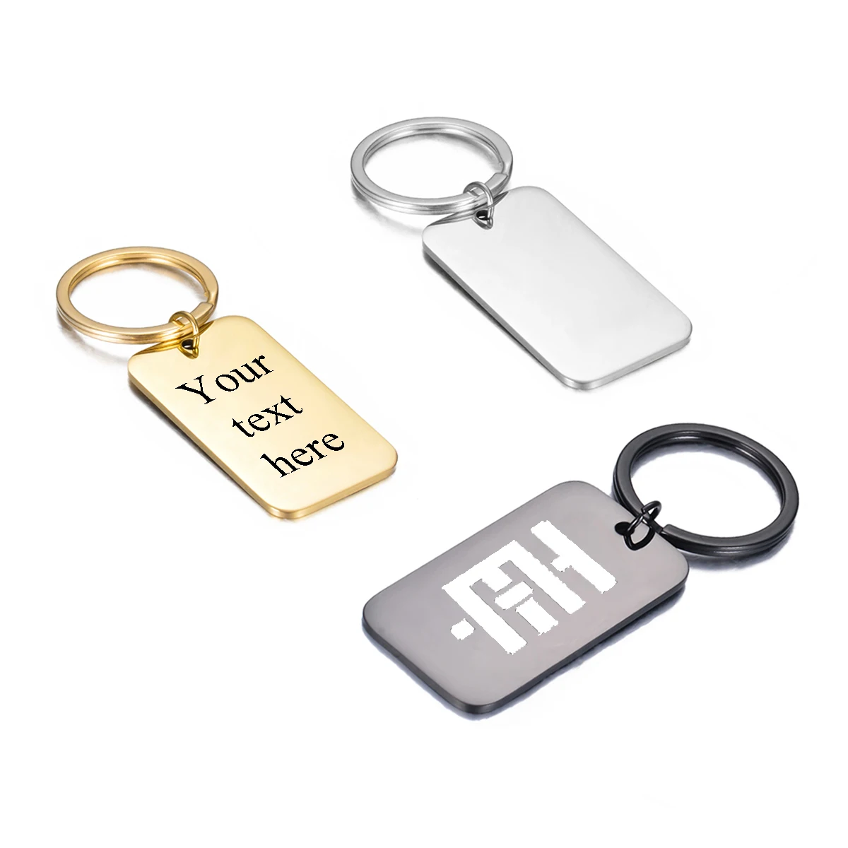 Custom Engraved Stainless Steel 28*50mm Mirror Polishing Rectangle Pendant Dog Tag For DIY Necklace Jewelry Keychain Gift