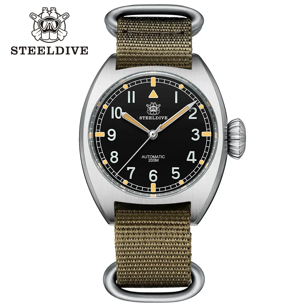 STEELDIVE SD1907 Small Watch 200M Waterproof NH35 Movement C3 BGW9 Luminous Mechanical Dive Wristwatch