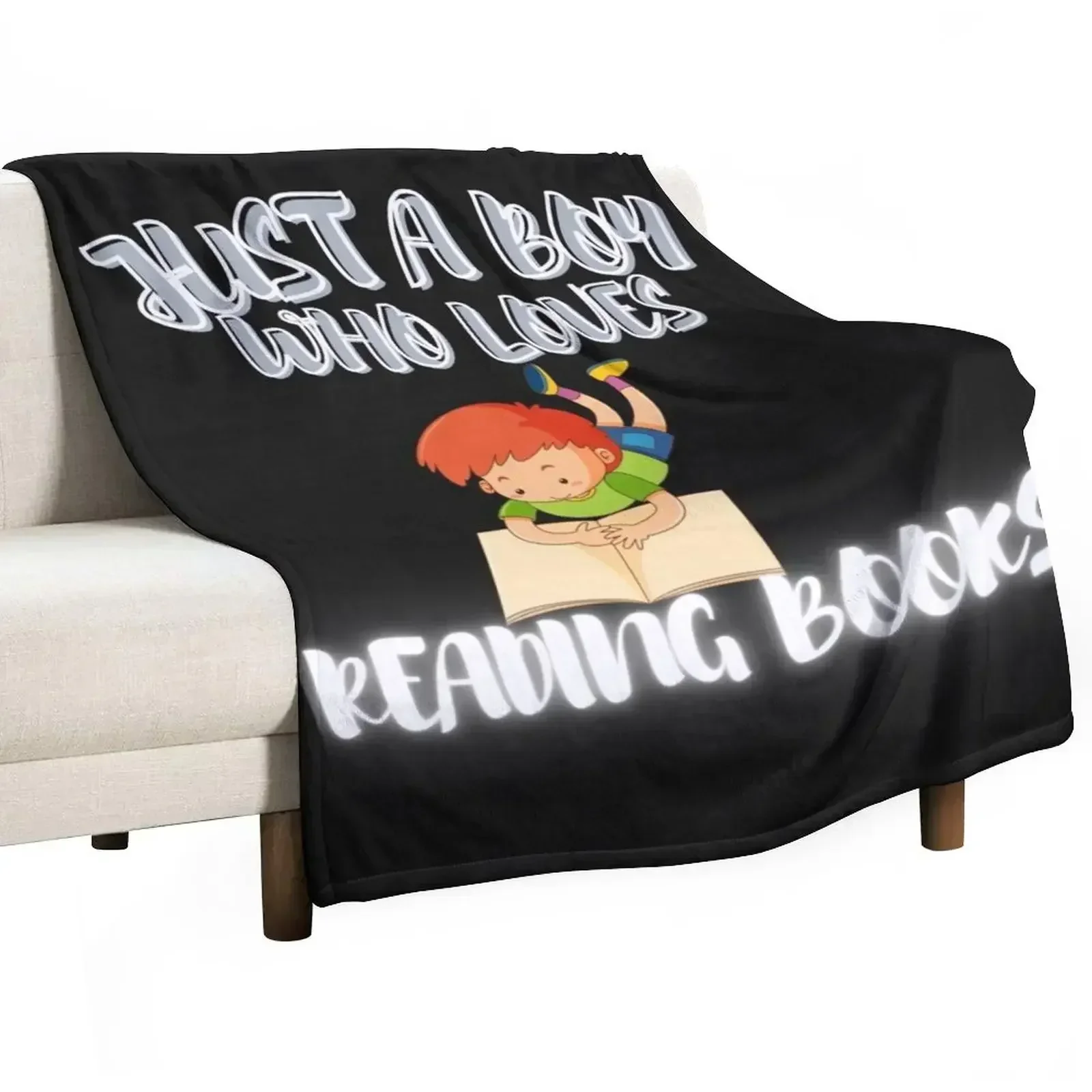 

Just a Boy Who Loves Reading Books Lifestyle 2022 Throw Blanket Fuzzy Plush Throw Blanket for Sofa Chair