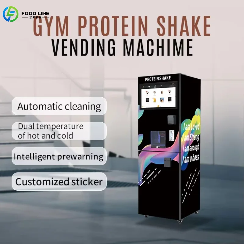 Aangepaste eiwitshake-automaat met touchscreen, meerdere betalingsopties, 24 uur per dag, zelfbediening, fitnessapparatuur