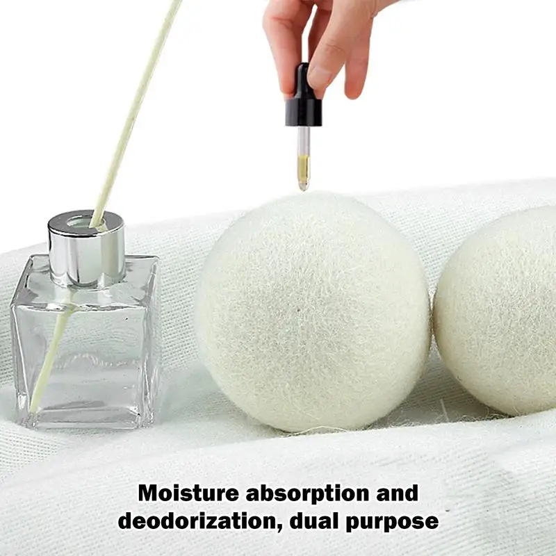 4pcs Premium Wool Dryer Balls Reusable Natural Fabric Softener Wool Balls Replaces Dryer Sheets Laundry Wool Balls for Dryer