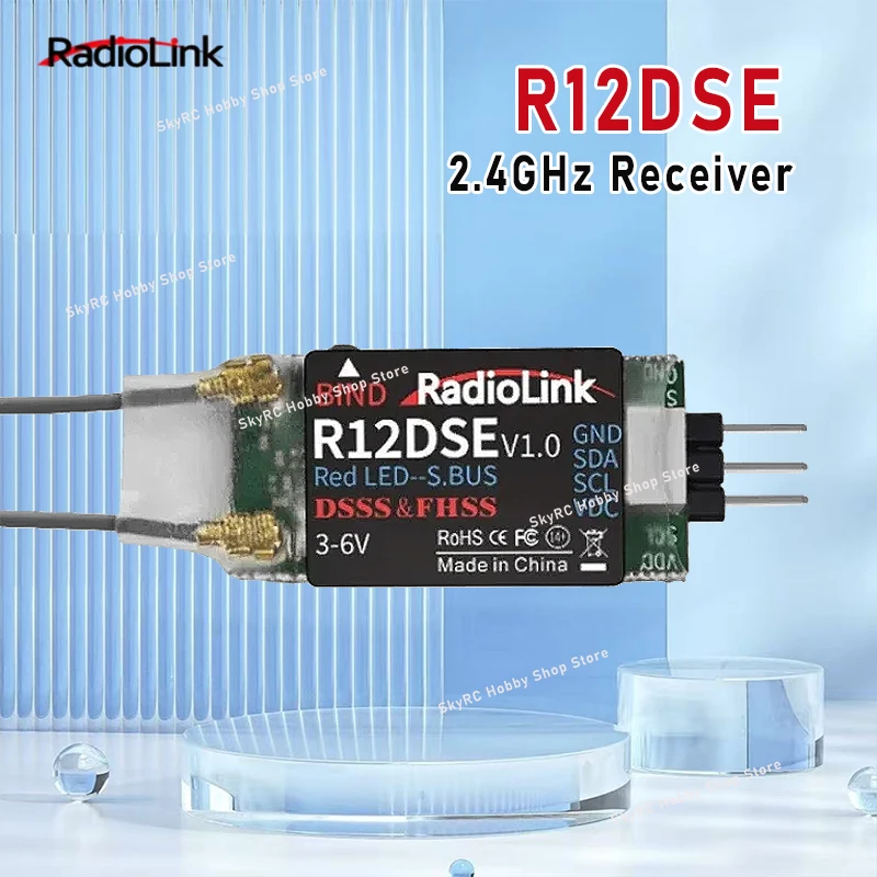 Radiolink R12DSE 2.4G 12 Canais Mini Receptor RC SBUS/PPM Sinal RX para FPV Racing Drone Quad Avião Helicóptero