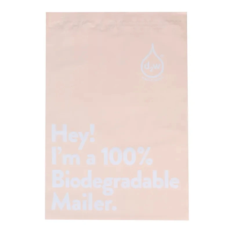 INPLSUTOP 50pcs 100% D2W Biodegradable Courier Bag Eco-Friendly Waterproof Clothing Packing Bag Beige Envelope Mailing Post Bags