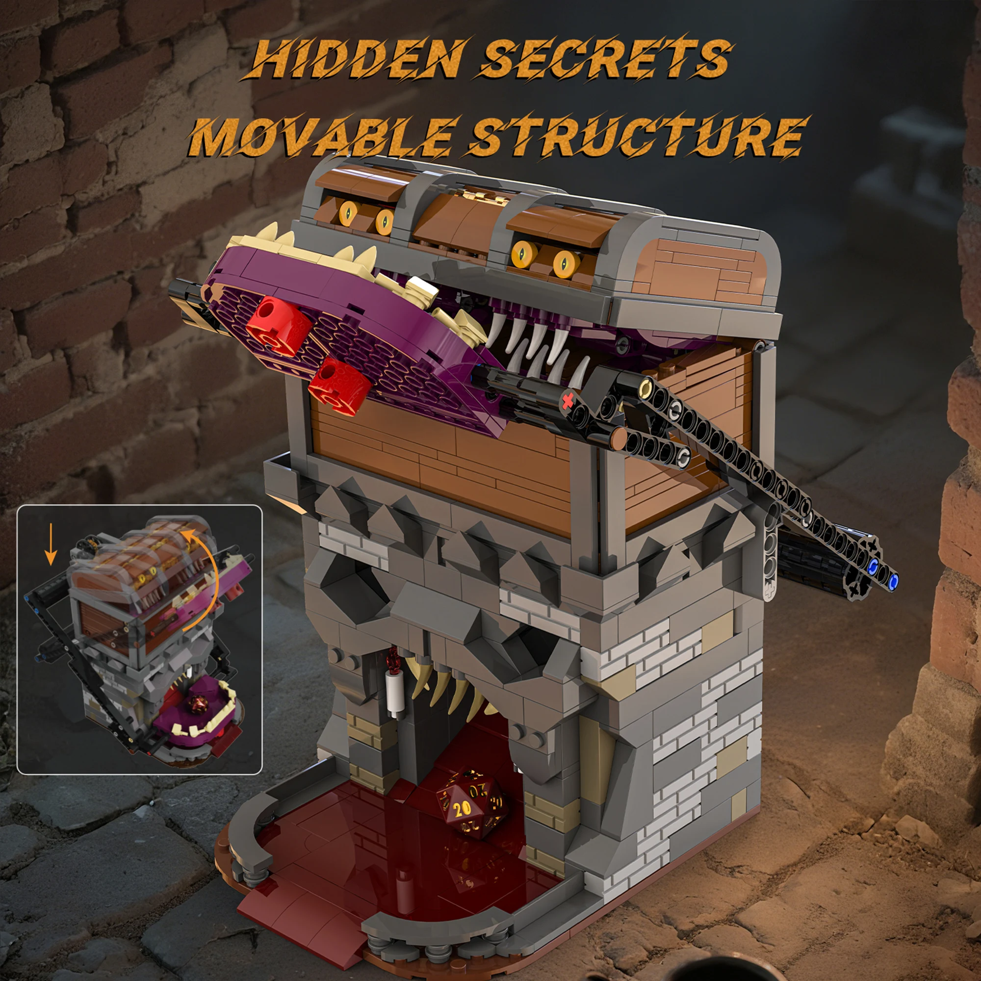 1059 個の危険ドラゴンズダイス宝箱ビルディングブロッククリエイティブデスクトップ装飾映画センスレンガのおもちゃ子供大人のためのギフト