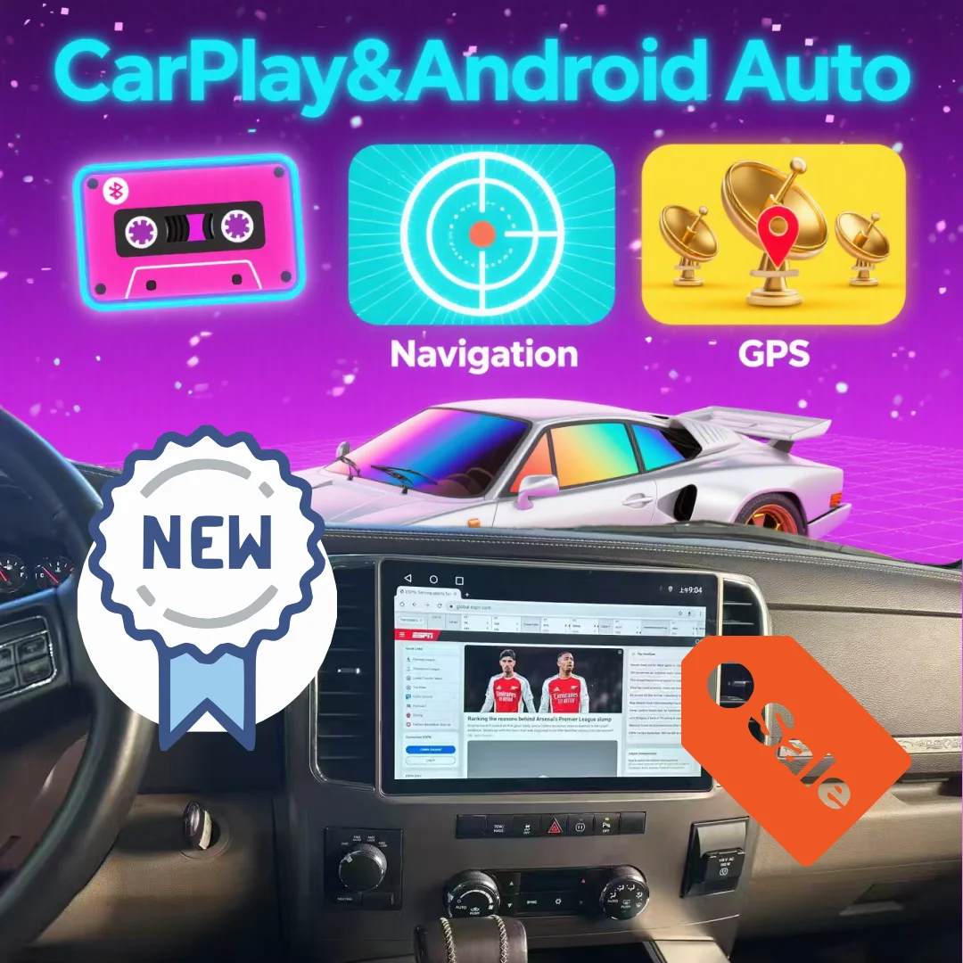 

13-дюймовый автомобильный радиоприемник для Dodge Ram 1500 2500 3500 2008-2018 Carplay Android Auto 4G автомобильный мультимедийный плеер GPS Navi головное устройство