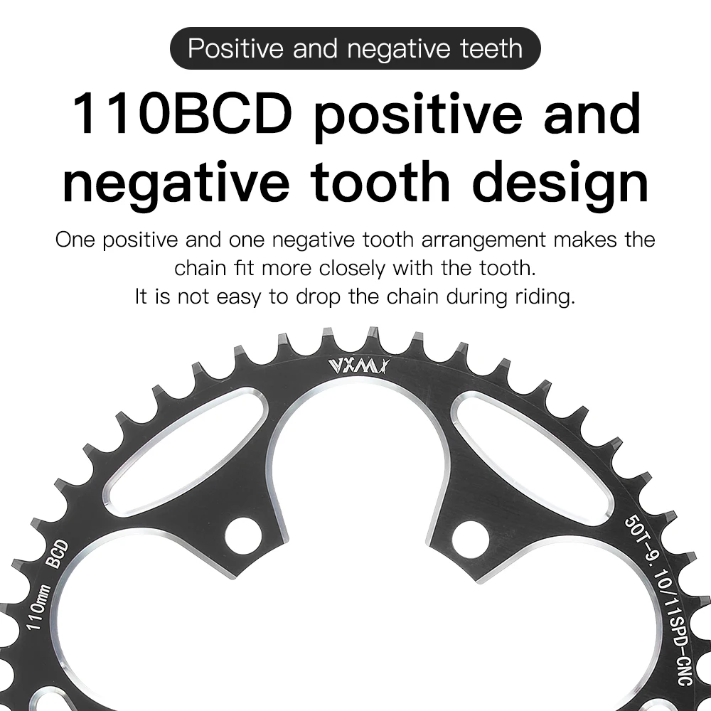 VXM MTB Bicycle 110BCD Narrow Wide Tooth Chain 36T-58T Sprocket, Crank, Crown Ring, and Crank Set Parts and Accessories 110 BCD