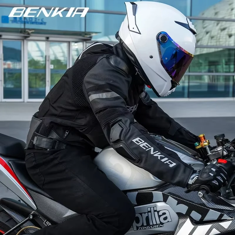BENKIA Motorcycle Riding Jacket Light Weight All-Purpose Protective Gear with Enhanced Ventilation For Men Motorbike Jacket