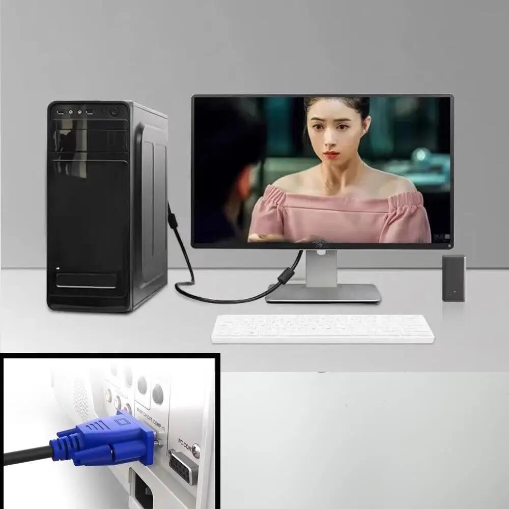 Сверхмощный VGA-кабель «штырь-штырь» SVGA кабель для монитора компьютер 1080p