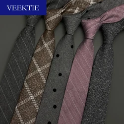 VEEKTIE Brand Formal Business Neckties For Men 6cm Vintage Slim Checked Polka Dots Striped Novelty Uniforms Green Black Cravates