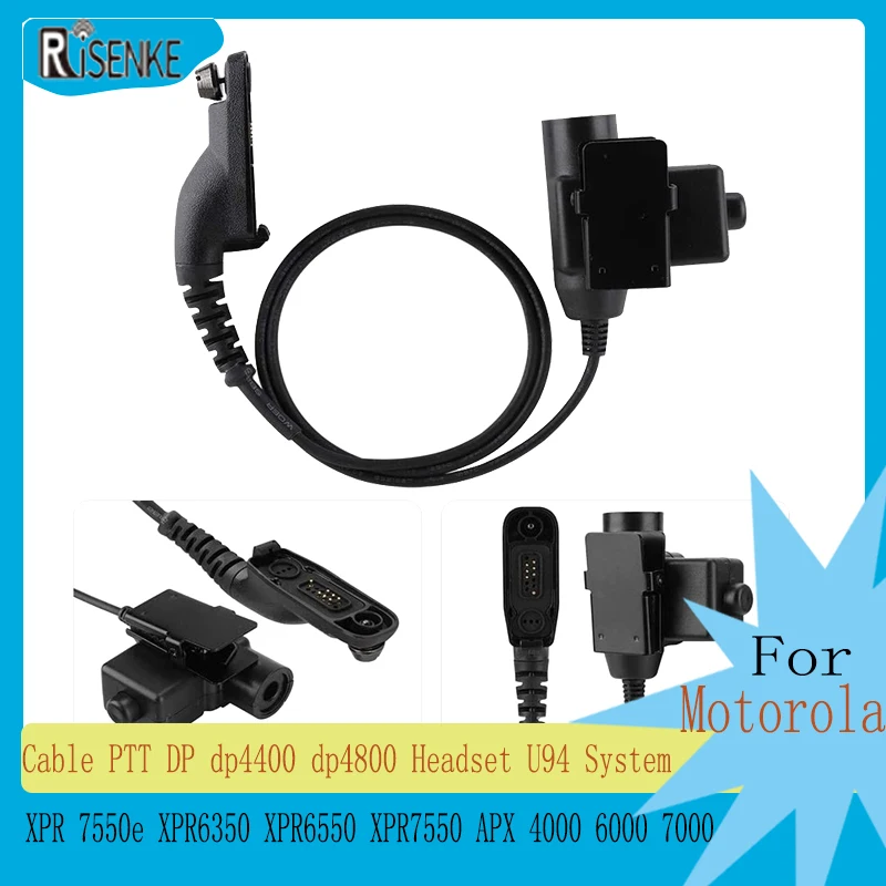 

RISENKE U94 System Adapter for Motorola XPR7550e XPR7350e XPR6350 XPR6550 APX4000 APX6000 APX7000 APX8000 Civilian PTT Cable