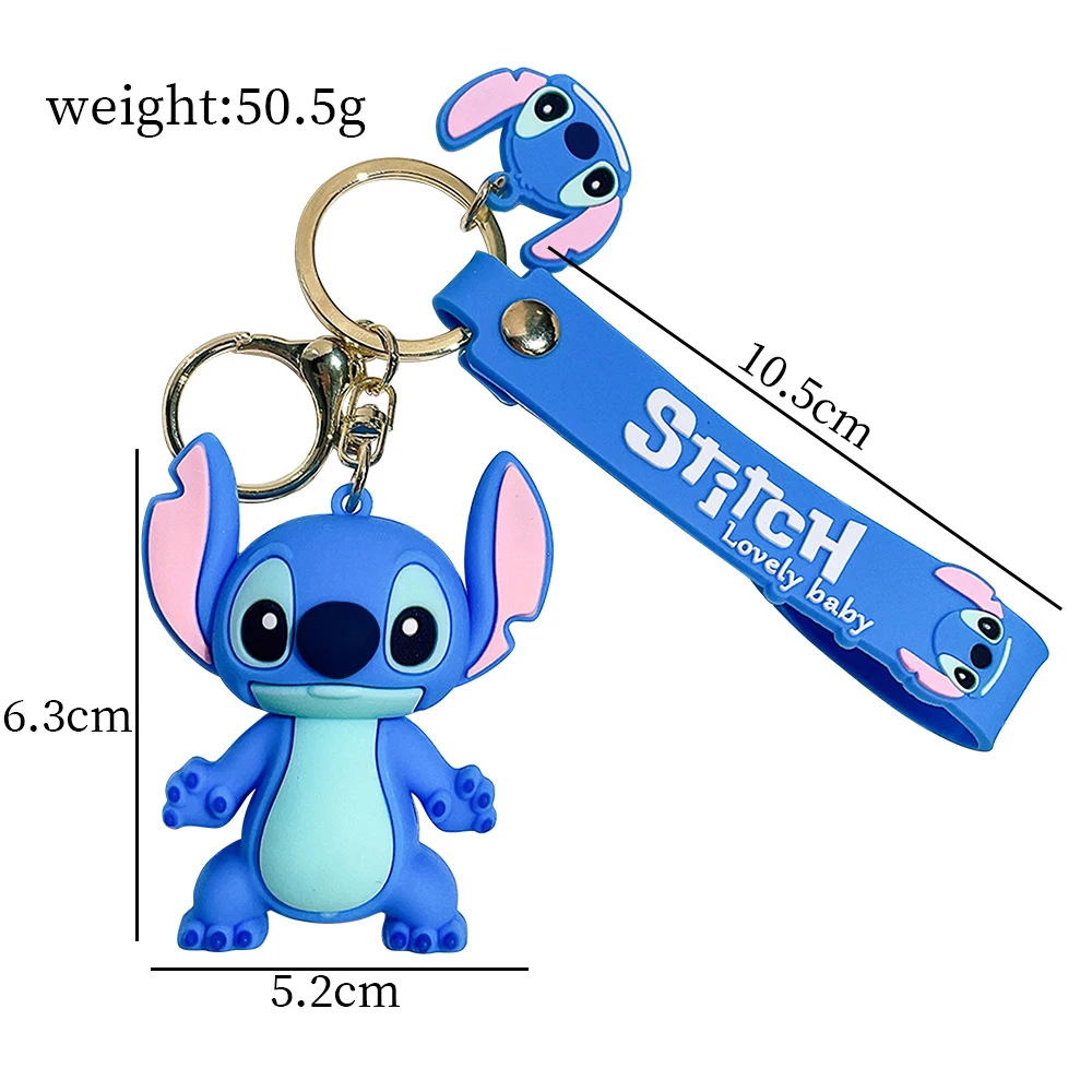 Anime Disney Keychain Cartoon Mickey Mouse Minnie Lilo & Stitch Cute Doll Keyring Ornament Key Chain Car Pendant Kids Gifts