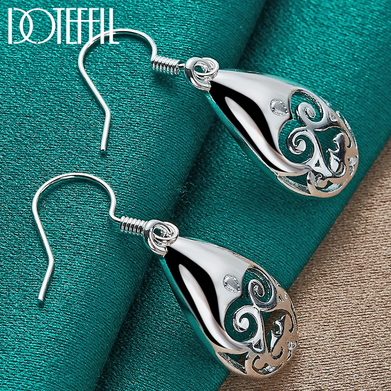 DOTEFFIL 925 Sterling Silver Grimace Drop Earring For Woman Wedding Engagement Halloween Party  Jewelry