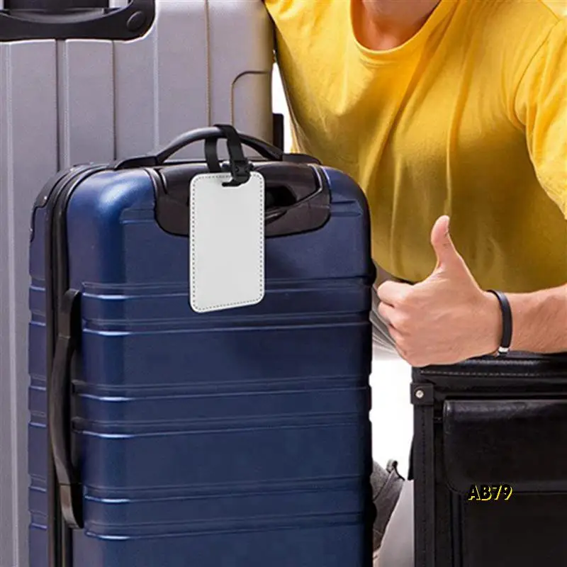 16 قطعة علامات الأمتعة التسامي اسم العلامة حقيبة فارغة العلامات نقل الحرارة حقيبة العلامات حامل بطاقة الهوية التجارية