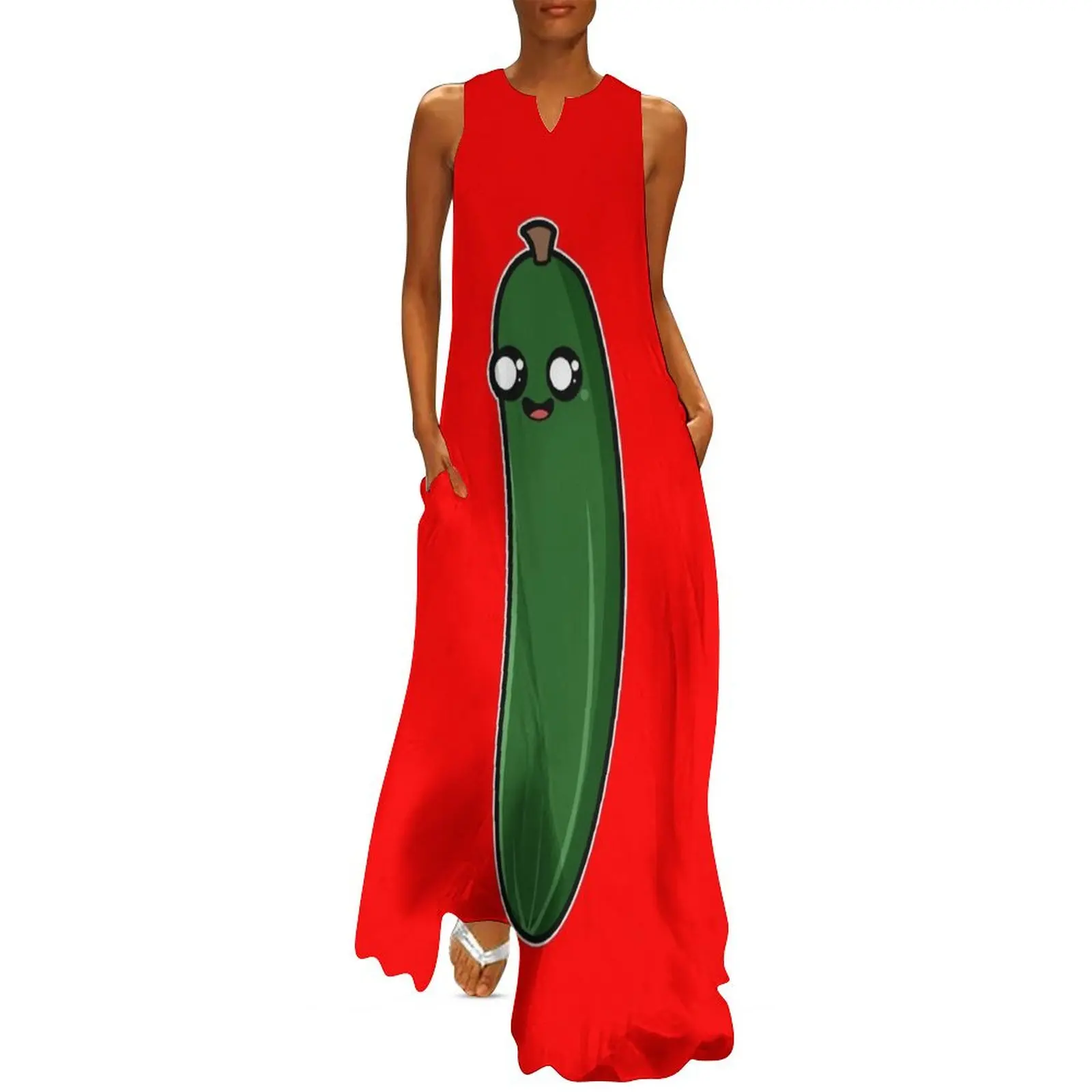 Zucchini cucumber vegetable vegan Long Dress Dress women clothes