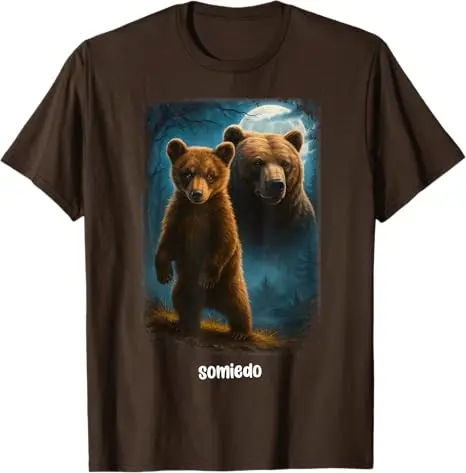 Somiedo Bär Lustiges Tierliebhaber-Bären-T-Shirt Y2k Camping Grafik Ästhetische Kleidung Humor Weiches Baumwoll-T-Shirt Kurzarm Geschenk – Detail 10