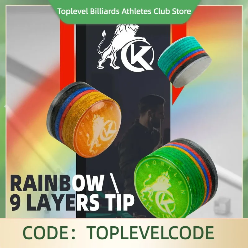 

KONLLEN Cue Tips Rainbow Tips 11/14mm Multilayer Cuetips Snooker Hardness S/SS/SX/M/MH/H Pig Skin CRICAL Cue Tip Accessories