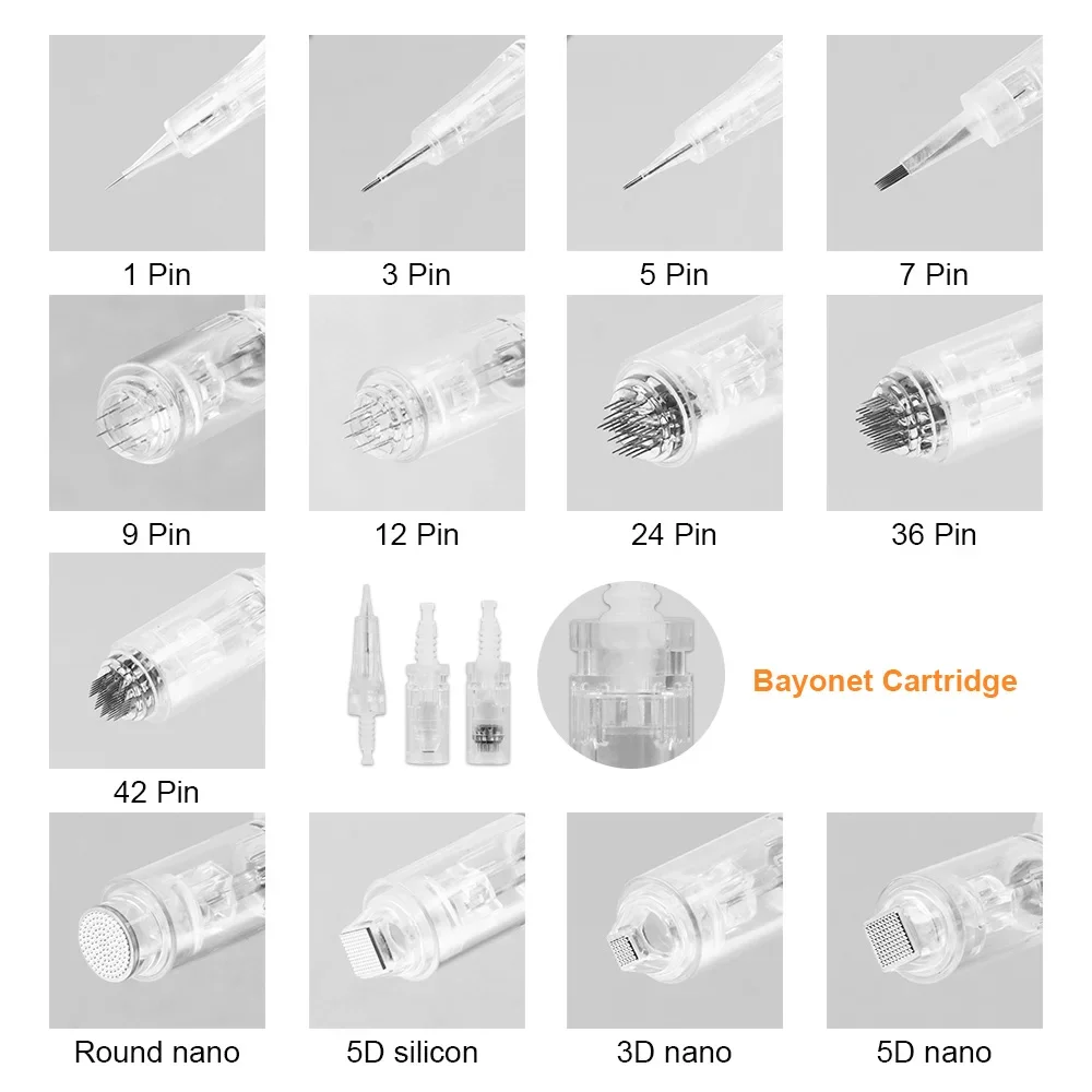 10pcs Bayonet Cartridges Individual Packing Nano for Derma Pen Dermapen Replacement Microneedling Tattoo Needles Accessories