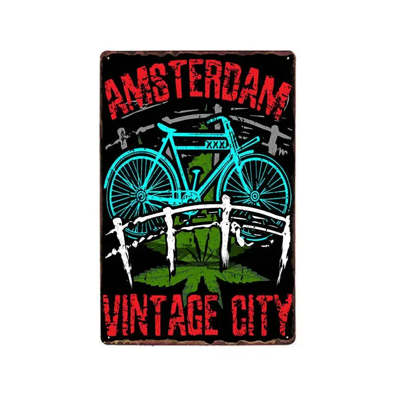 Netherlands Amsterdam Metal Tin Signs Vintage Plaque Wall Poster Beer Bar Coffee Cafe Decoration Home Decor 20x30 cm