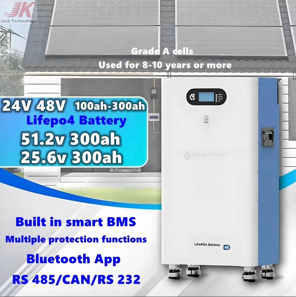 

Прямые продажи от завода JK Energy: фотоэлектрические солнечные батареи Lifepo4 с глубоким циклом зарядки 25.6V 300Ah, 51.2V 300Ah, 24V, 48V.