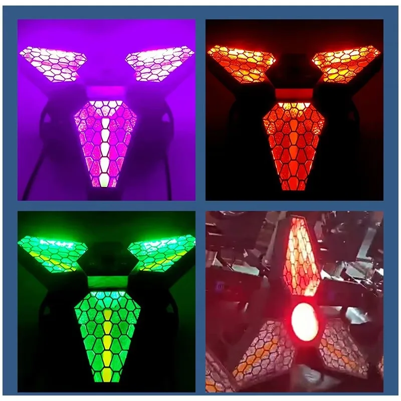 Infinity Full Color Rotating Moving Head Light Triangle Maple Leaf Retro KTV Bar Background Lamp 220v Splicing Marquee Light