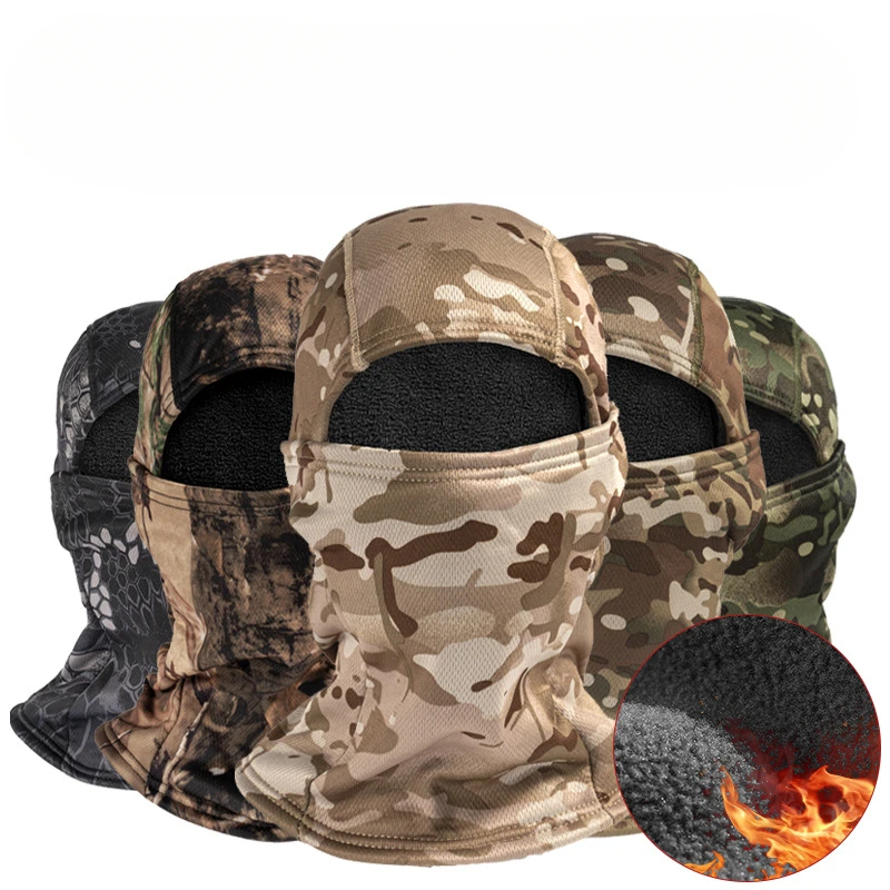 Outdoor Hunting Apparel Cold Ski Riding Full Face Mask Helmet Lining Motorcycle Mask Winter Fleece Warm Camouflage Bandana