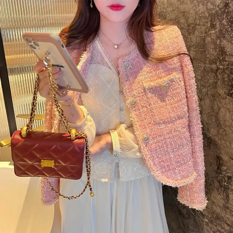 女性用ラインストーンボタン付きスパンコールブラウス、Vネックシャツ、長袖、女性用スリムトップ、スタイリッシュなレースパッチワーク、ヴィンテージでエレガント、シック