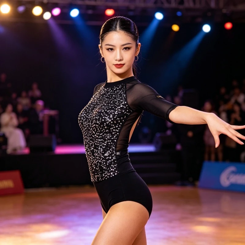 

Modern Dance Tops Women Spring Summer Latin Practice Clothes One-piece National Standard Dancewear Female Training Outfit