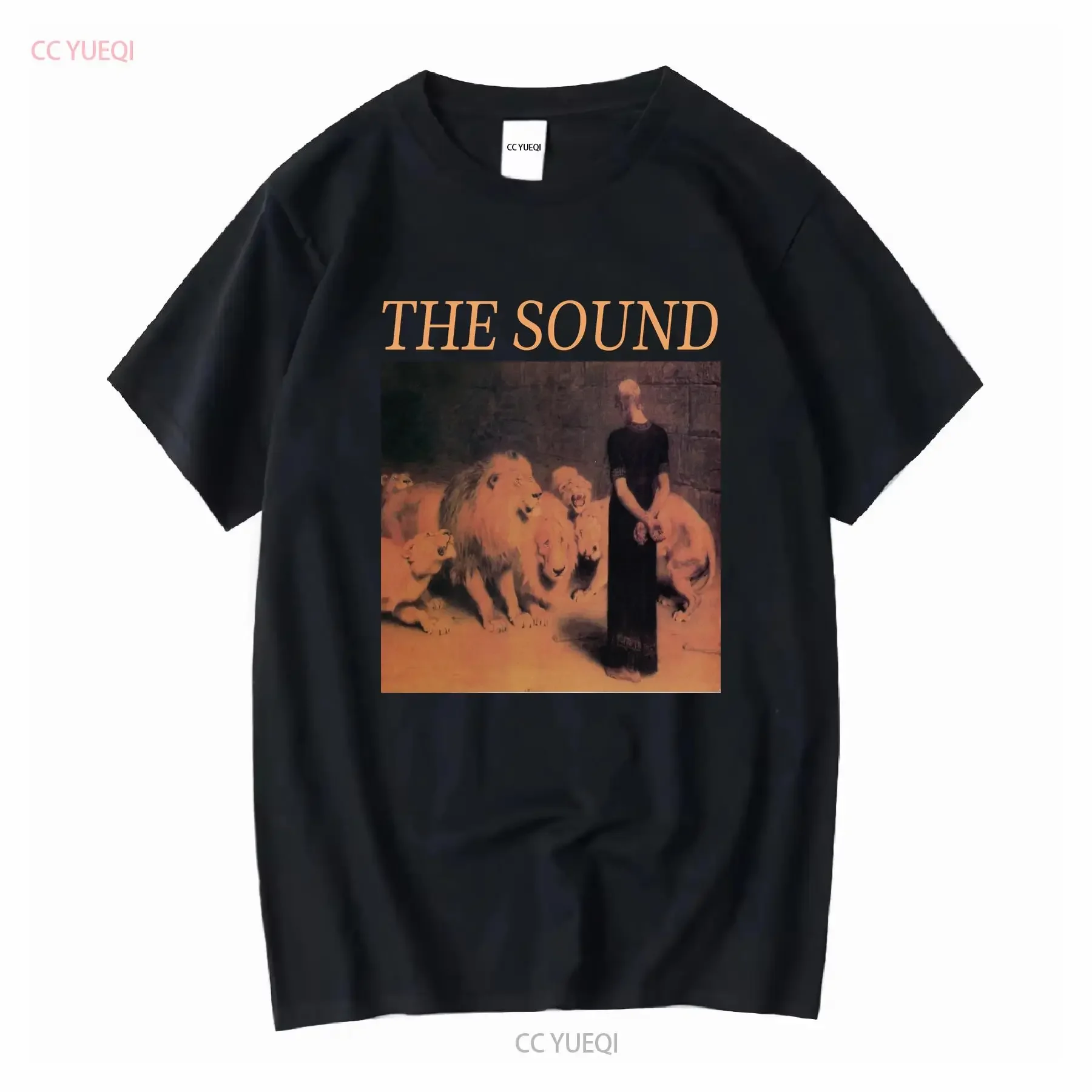 Camiseta con sonido de boca de leones, Top vintage lavado con estilo para uso diario, informal, versátil, Unisex, moda suave para hombre