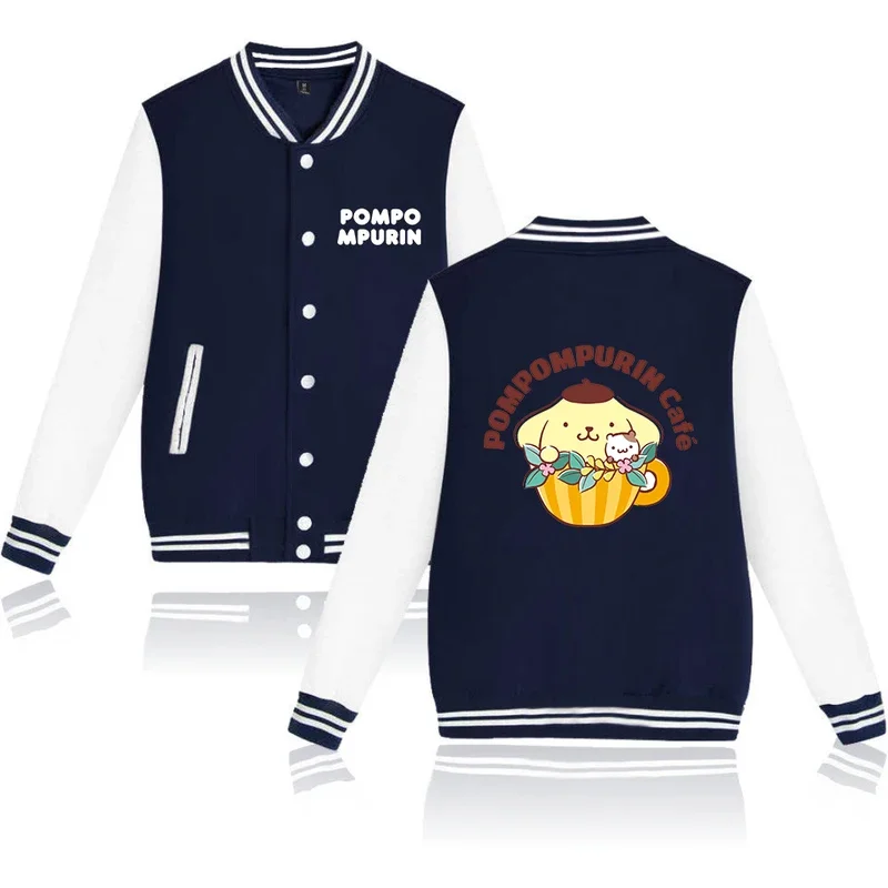 

Pompopurin bomber jacket women men autumn baseball jacket coat cartoon kid streetwear Harajuku bomber college jacket