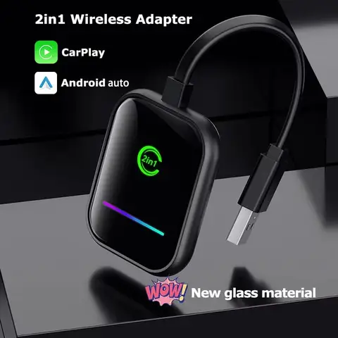 2 in 1 무선 CarPlay/안드로이드 자동 어댑터 WiFi BT 스마트 박스 무선 자동 동글 플러그 및 멀티미디어 플레이어 어댑터에 유선