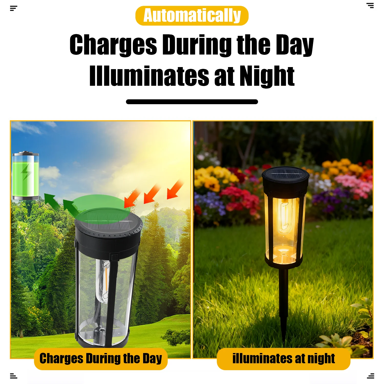 Solar LED Filament Lawn Light Outdoor Waterproof Lamp for Garden Yard Decoration