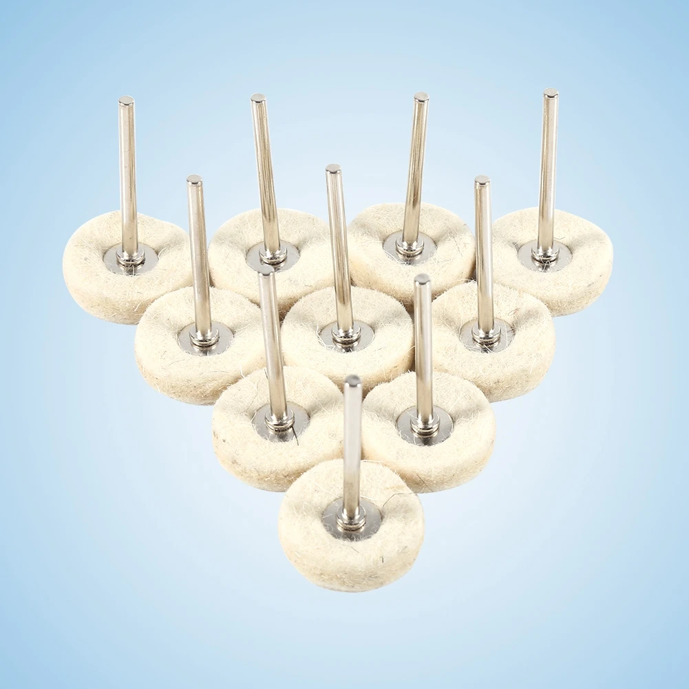 Buffing Drill Polishing Wheel 25MM Wool Felt Polishing Buffing Drill Grinder Wheel Brushes With Handle For Rotary Tool