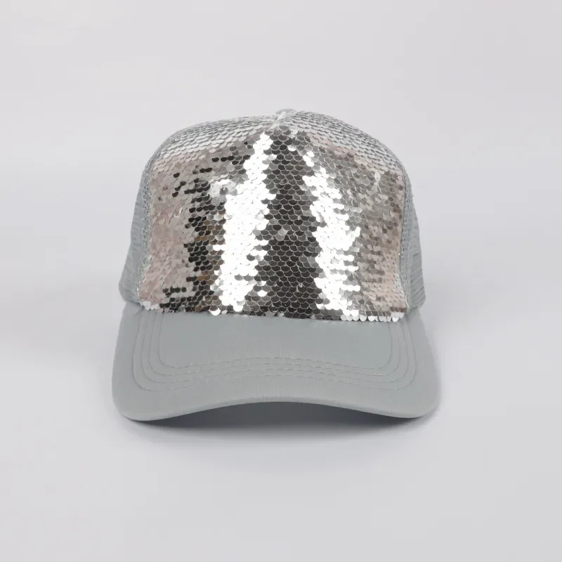 Fashion 2025 Sublimation Blank Sequin Hats Adjustable Baseball Caps Solid Color Unisex For Diy Photo Printing Gift Party Decor