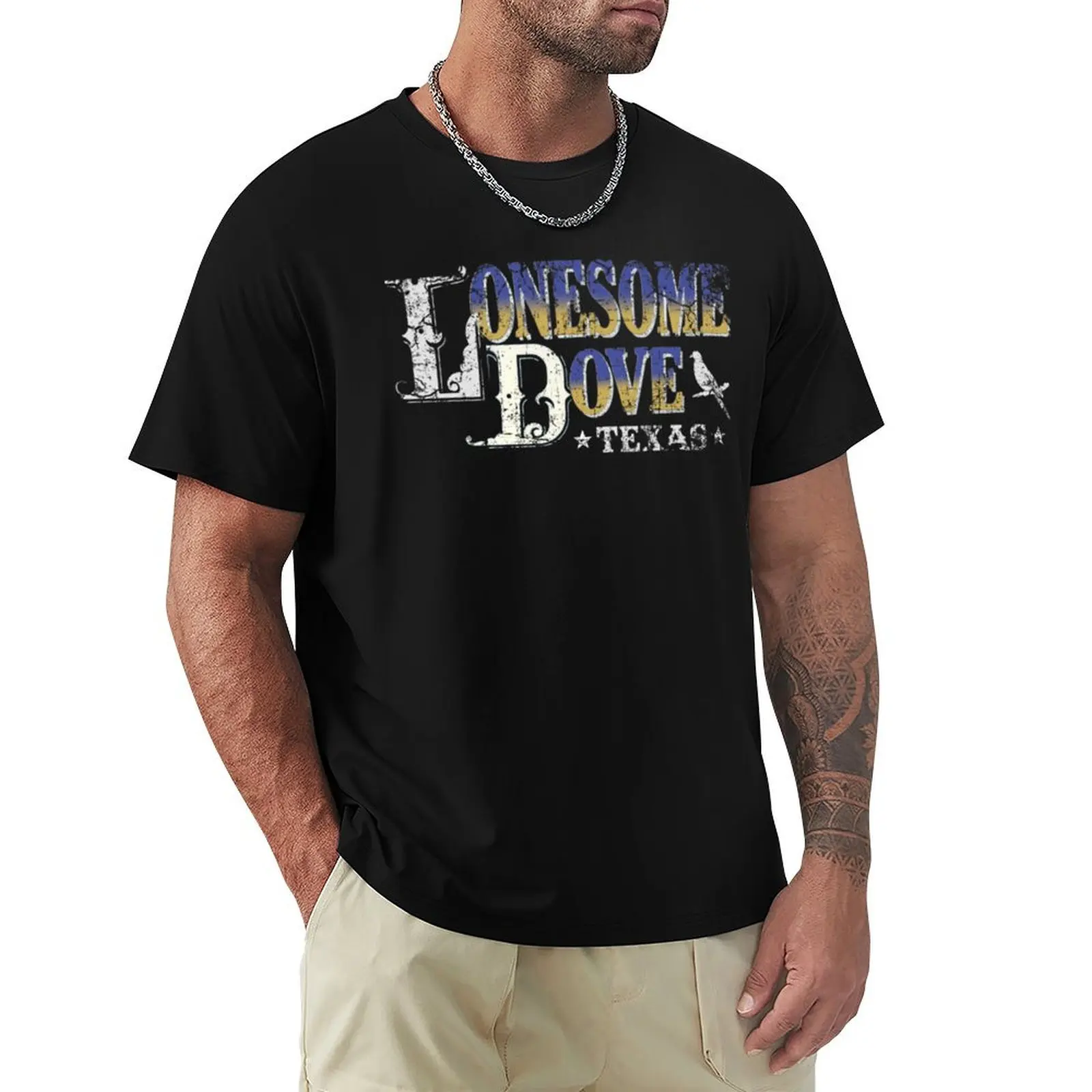 

Lonesome Dove, Weathered Board Distressed T-Shirt Summer Casual Loose T-Shirt