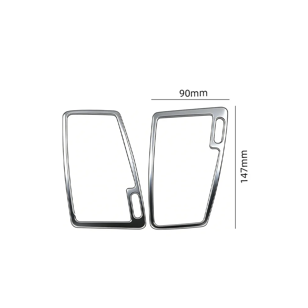 2pcs L&R Silver Console Air Outlet Vent Trim Kit For Volvo XC90 2003-2014 Carbon Fiber Epoxy Resin Interior Upgrade Auto Part