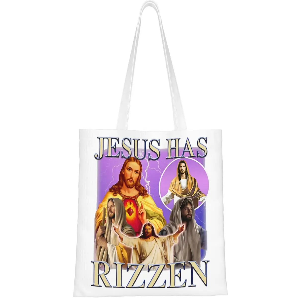 Unisex Christian Saint Jesus Has Rizzen Tote Bags Large Capacity Christ Religious Saint Shopping Bag for Lady Handbags