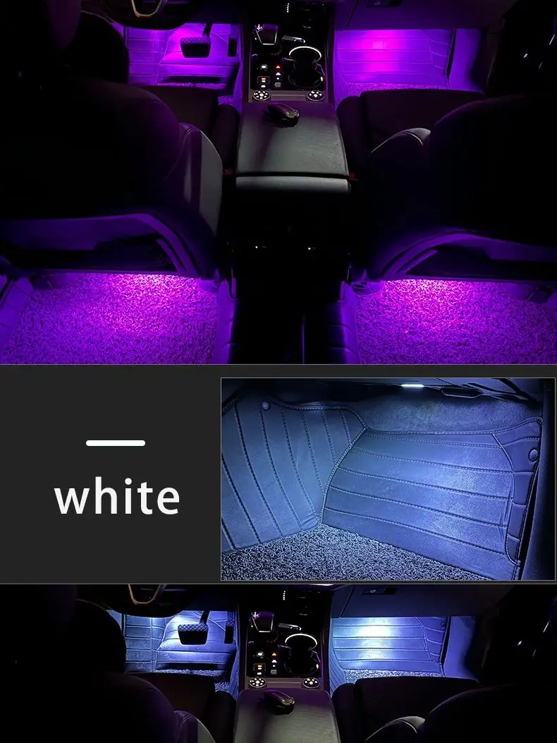 Para Volkswagen VW Tiguan MK1 2009 ~ 2015 luces de reposapiés de coche LED táctil ultrabrillante atmósfera ambiental lámparas de neón accesorios de bombilla