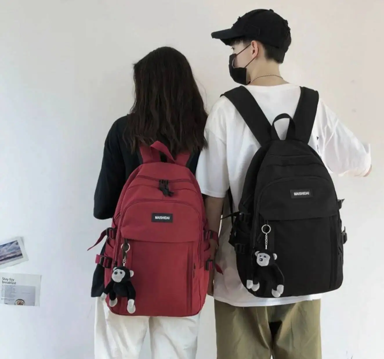 أنيمي لعبة أسود أبيض أخضر أحمر Jibaku Shounen المرحاض ملزمة Hanako-Kun أطفال المراهقين الحقائب المدرسية حقائب الظهر الفتيات الفتيان