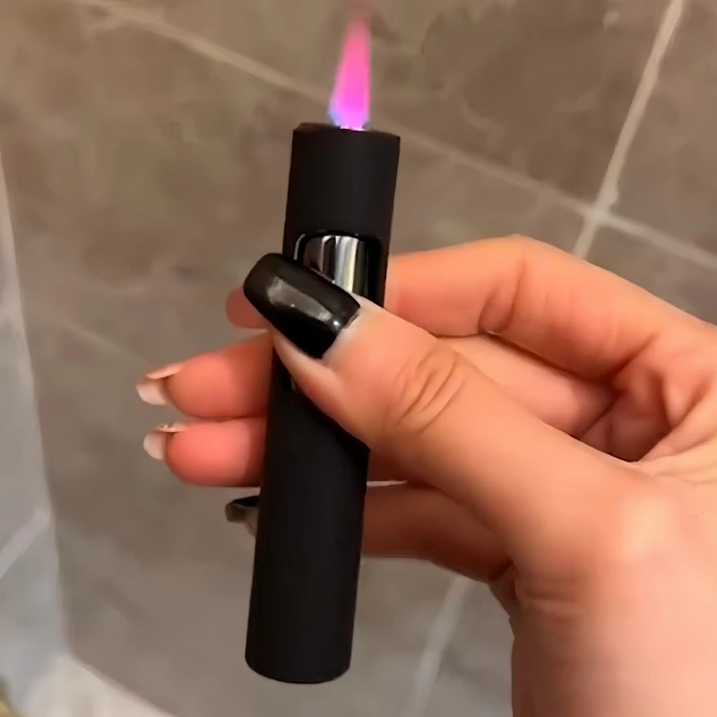 

New Night Light Lighter Jet Cigar Accessories Outdoor Windproof Direct Spray Gun Metal Windproof Lighter Men's Gift