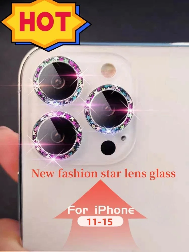 Phantom Aperture Camera Protector Film For IPhone 14 13 12 11 15 Pro Max 14 Plus 12 13 Mini Lens Ring Tempered Glass Glowing Cap