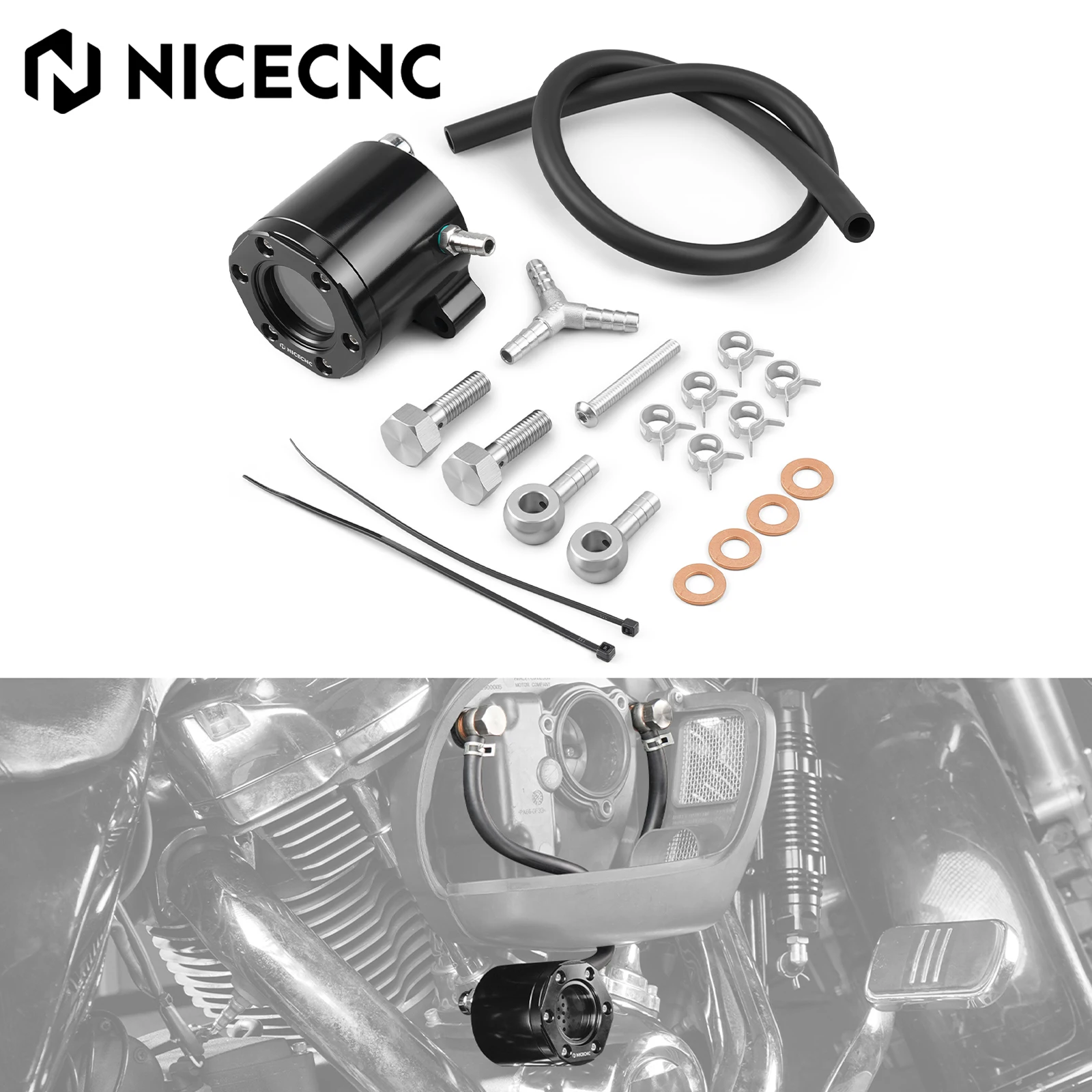 

For 2017-2023 Harley Street Glide FLHX External Breather Kit Road Glide FLTRX Ultra FLTRU Road King FLHR Classic FLHRC Low Rider