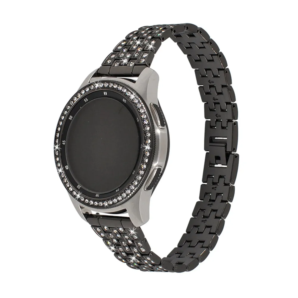 Anel de Bezel de Diamante em Liga de Ouro Rosé Compatível com Galaxy Watch 42mm, Protetor de Colisão e Arranhões para Smartwatch, Luxo e Moda