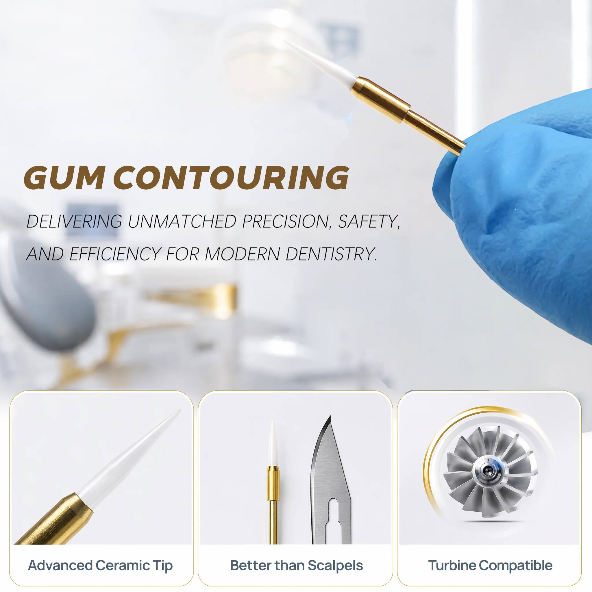 1pcs Dental Ceramic Burs Soft Trimmer Tissue Gingiva Burs Teeth Whitening Tool for High Speed Handpiece Dentist Material Product