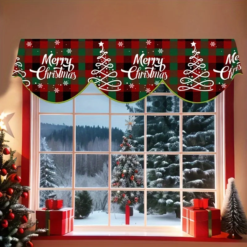 VIKAMA Christmas Fireplace Mantel Scarf Buffalo Plaid Xmas Tree Mantel Topper Winter Holiday Fireplace Home Party Decoration